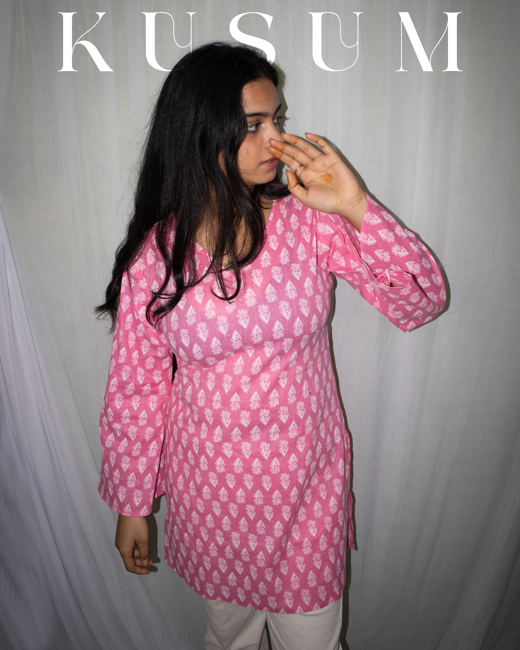 Kusum V-Neck Bell Sleeve Kurti